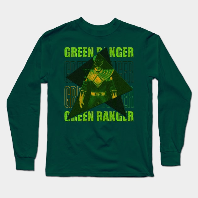 green ranger vintage retro style Long Sleeve T-Shirt by nowsadmahi